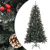 vidaXL Albero di Natale Artificiale con Base Verde 210 cm PVC