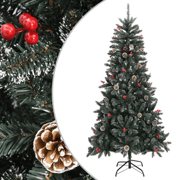 vidaXL Albero di Natale Artificiale con Base Verde 210 cm PVC