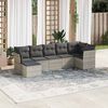 vidaXL Set Divani da Giardino 7pz con Cuscini Grigio Chiaro Polyrattan