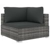vidaXL Set Divani da Giardino 11 pz con Cuscini in Polyrattan Grigio