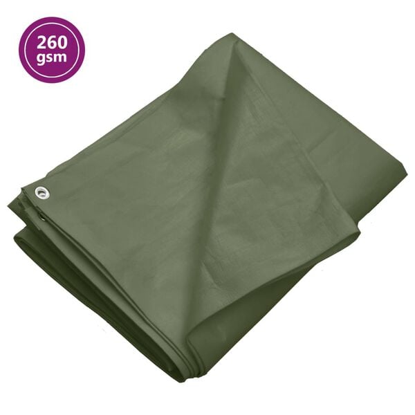 vidaXL Telone 260 g/m&sup2; 6x12 m Verde HDPE