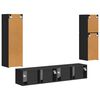 vidaXL Set mobile TV Montaggio a parete 4 pcs Nero Legno multistrato