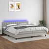 vidaXL Letto a Molle Materasso e LED Grigio Chiaro 200x200 cm Tessuto