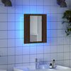vidaXL Mobile Bagno Specchio LED Rovere Marrone 40x12x45cm Multistrato