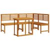 vidaXL Set Panchina da Giardino 3 pcs Marrone Legno di Acacia Massello