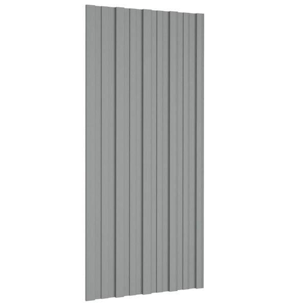 vidaXL Pannelli da Tetto 36 pz in Acciaio Zincato Grigio 100x45 cm
