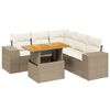 vidaXL Set Divano da Giardino 6 pz con Cuscini Beige in Polyrattan