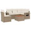vidaXL Set Divano da Giardino 6 pz con Cuscini Beige in Polyrattan