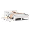 vidaXL Giroletto con Cassetti Bianco 120x200 cm Legno Massello di Pino