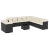 vidaXL Set Divani da Giardino 12 pz con Cuscini Nero in Polyrattan