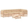 vidaXL Set Divani da Giardino 6 pz con Cuscini in Legno Massello