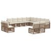 vidaXL Set Divano da Giardino 13 pcs Beige polyrattan