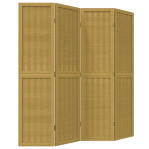 vidaXL Divisorio Ambienti 4 Pannelli Marrone Legno Massello Paulownia