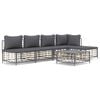 vidaXL Set Divani da Giardino 6 pz con Cuscini Antracite in Polyrattan
