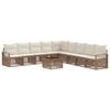 vidaXL Set Divano da Giardino 10 pcs Beige polyrattan