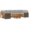 vidaXL Set di divani da esterno 8 pcs Naturale e Grigio Chiaro