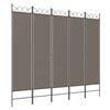 vidaXL Divisorio a 5 Pannelli Antracite 200x220 cm Tessuto