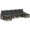 vidaXL Set Divano da Giardino 7 pz Grigio polyrattan