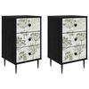 vidaXL Armadio da Notte GOTHA 2 pz Rovere Nero 36 x 33 x 61 cm