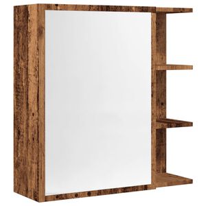 vidaXL Mobile da Bagno a Specchio Legno Antico 62,5x20,5x64 cm Legno