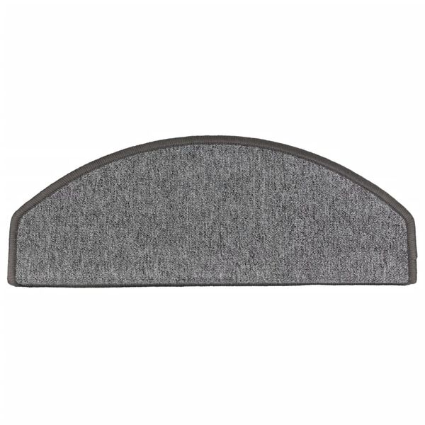 vidaXL Tappetini per scale 10 pz 65x24x4 cm Grigio scuro Semicircolari Grandi