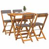 vidaXL Set bistrot 5 pcs Olio Naturale Legno di Acacia Massello