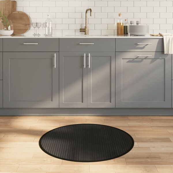 vidaXL Tappeto Rotondo Nero 80 cm in Bamb&ugrave;