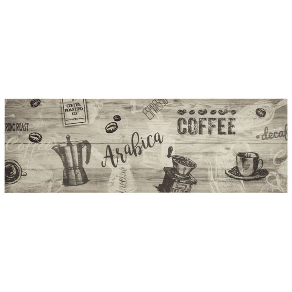 vidaXL Tappeto da Cucina Lavabile Grigio Caff&egrave; 60x180 cm in Velluto