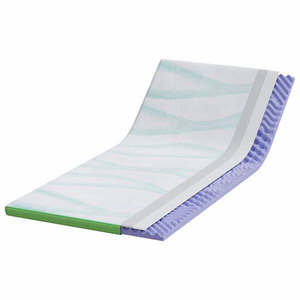vidaXL Topper per materasso Bianco e Verde 180 x 200 x 6 cm