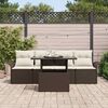 vidaXL Set Divano da Giardino con cuscino 5 pcs Marrone polyrattan