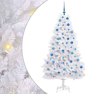 vidaXL Albero di Natale Artificiale con Rami Pieghevoli Bianco 180 cm