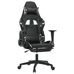 vidaXL Sedia da Gaming con Poggiapiedi Nero e Mimetico in Similpelle