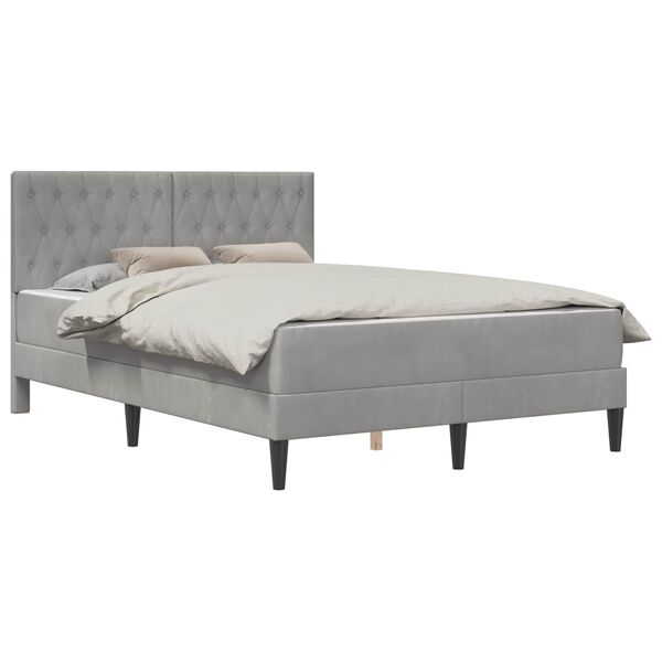 vidaXL Struttura letto con materasso Grigio chiaro 120 x 190 cm
