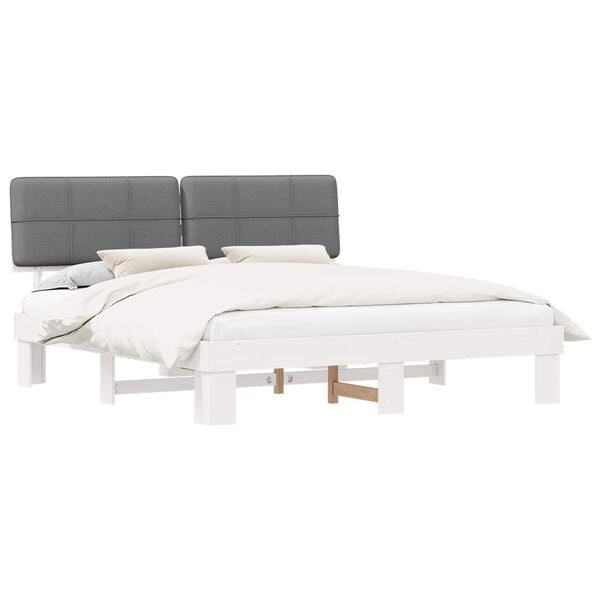 vidaXL Letto con Testiera Rivestita Grigio chiaro 200 x 200 cm