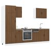 vidaXL Set Mobili da Cucina 7 pz Lucca Rovere Marrone in Truciolato