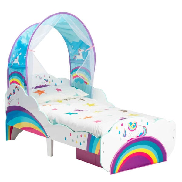 Worlds Apart Letto per Bambini con Cassetto Tema Unicorno 142x77x128cm