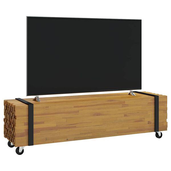 vidaXL Supporto TV Marrone 110 x 30 x 30 cm Legno di teak solido
