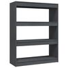 vidaXL Libreria/Divisorio Grigio 100x30x103 cm in Massello di Pino