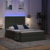 vidaXL Letto con contenitore e LED Grigio scuro 140 x 200 cm