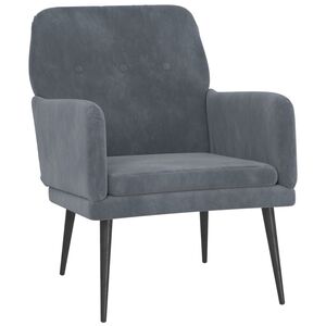 vidaXL Poltrona Grigio Scuro 62x79x79 cm Velluto