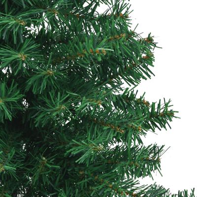 vidaXL Albero di Natale per Angolo con Supporto Verde 240 cm in PVC
