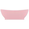 vidaXL Lavandino con Troppopieno Ovale Rosa Opaco 58,5x39 cm Ceramica