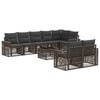 vidaXL Set Divano da Giardino 9 pz Grigio e Grigio Scuro polyrattan