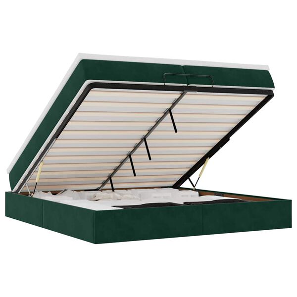 vidaXL Struttura Letto Pouf con Materassi 200x200 cm Velluto