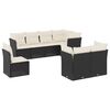 vidaXL Set Divani da Giardino con Cuscini 8 pz Nero in Polyrattan