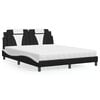 vidaXL Letto Viana con Materasso Nero e Bianco 160x200cm Similpelle