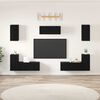 vidaXL Set mobile TV 7 pcs Rovere Nero Legno multistrato