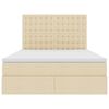 vidaXL Letto con contenitore e LED Crema 140 x 200 cm Poliestere