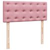 vidaXL Struttura Letto Pouf con Materasso Rosa 120x200 cm Velluto