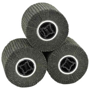 vidaXL Rulli Abrasivi 3 pz Nero 12 x 12 x 10 cm Fibre sintetiche